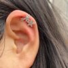 A Stylish And Shiny Zirconia Ear Clip Ear Bag For Women, A New Korean Sweet And Cute Crystal Flower Clip-on Earrings, Perfect For Parties And Jewelry Gifts.